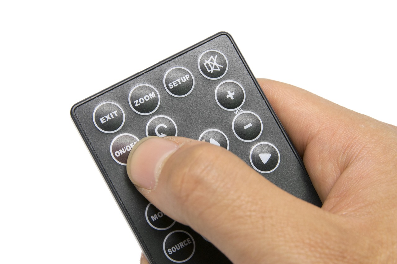 remote control selecting channel on tv